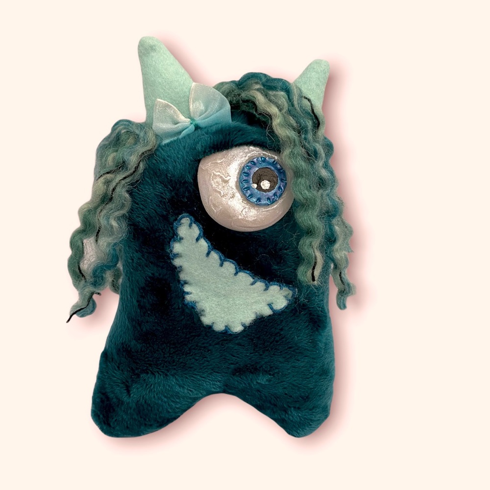 NOT FOR SALE! Handmade “Simi the Cyclops” tooth fairy pillow, worry eater pillow